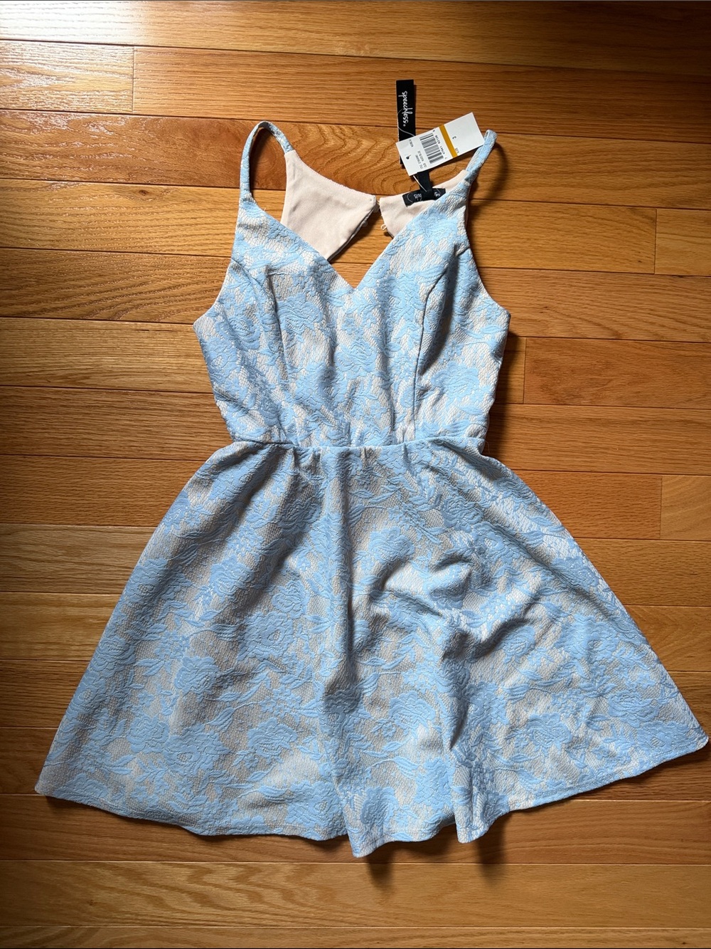 NWT Speechless light blue floral dress, size 3